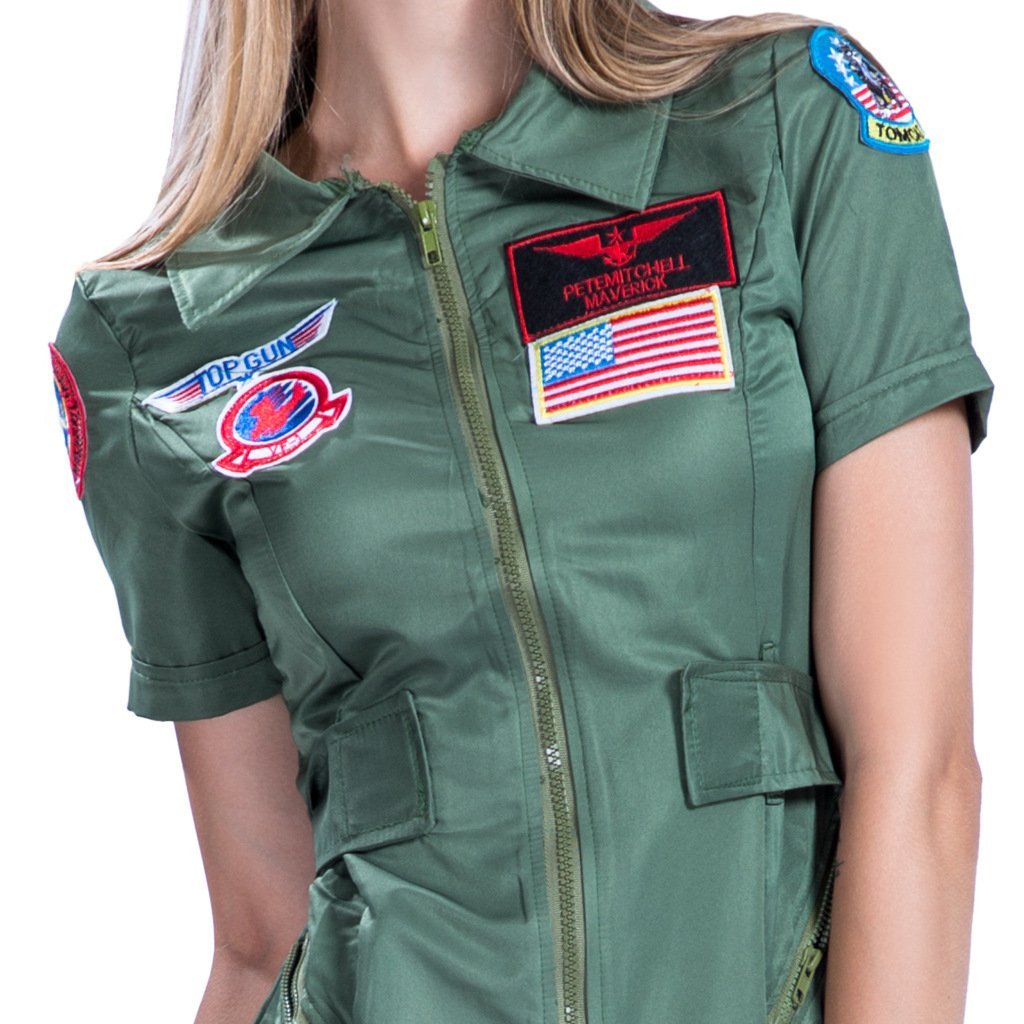 BuyTop Gun Deluxe Ladies Uniform Costume Party Fancy Dress American Female Pilot Captain Now Cheaper With 3 - 5 Days Ship - PajamasBuy