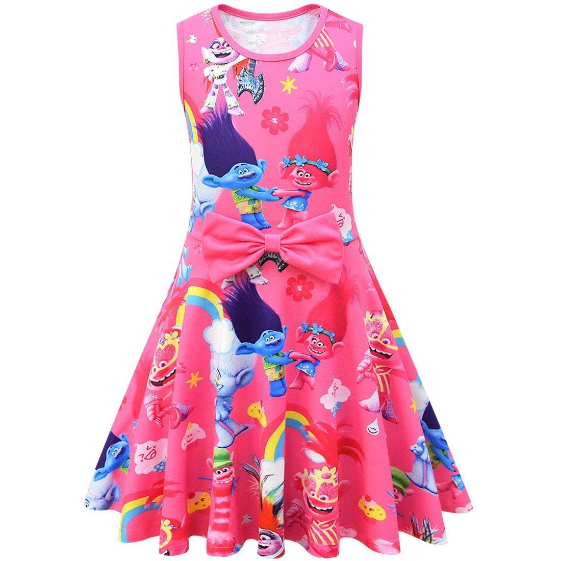 BuyTrolls 2 Kids Sleeveless Cartoon Vest Skirt Printed Princess Party Dress Now Cheaper With 3 - 5 Days Ship - PajamasBuy