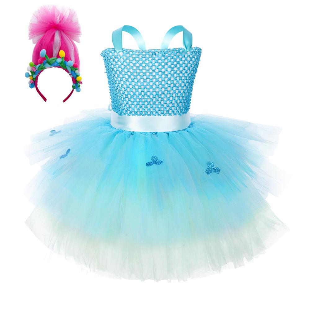 BuyTrolls Girls gown Princess Poppy Birthday party ball dress Now Cheaper With 3 - 5 Days Ship - PajamasBuy