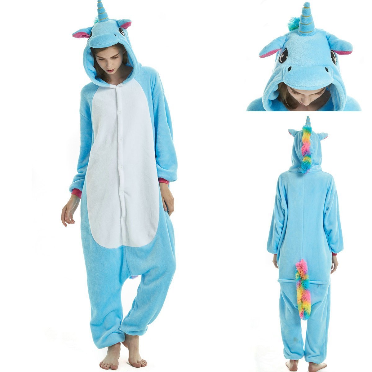 BuyUnisex - Adult Blue Unicorn Kigurumi Onesies Pajamas Now Cheaper With 3 - 5 Days Ship - PajamasBuy