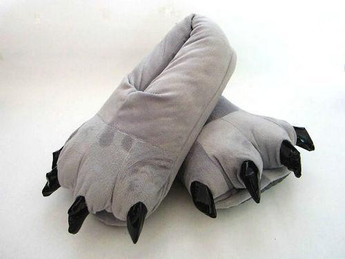 BuyUnisex Animal Totoro Grey cosplay Kigurumi fleece slippers shoes Now Cheaper With 3 - 5 Days Ship - PajamasBuy