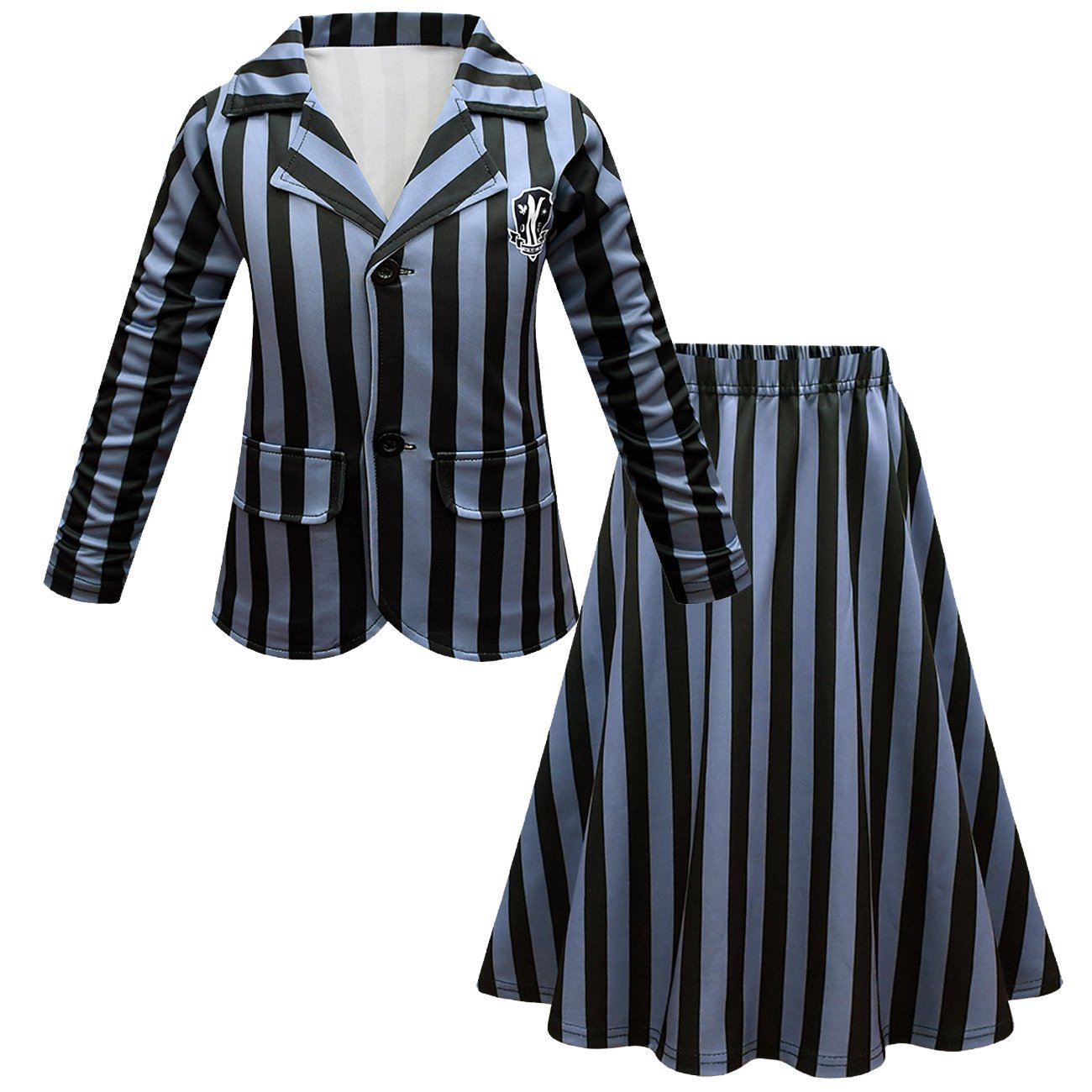 BuyWednesday Costume The Addams Family Cosplay Long Sleeve suit skirt For Kids Now Cheaper With 3 - 5 Days Ship - PajamasBuy