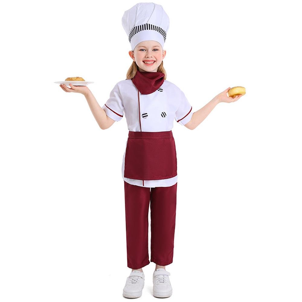 BuyWestern pastry chef costume for Kids Apron and Hat Set Cooking Baking Now Cheaper With 3 - 5 Days Ship - PajamasBuy