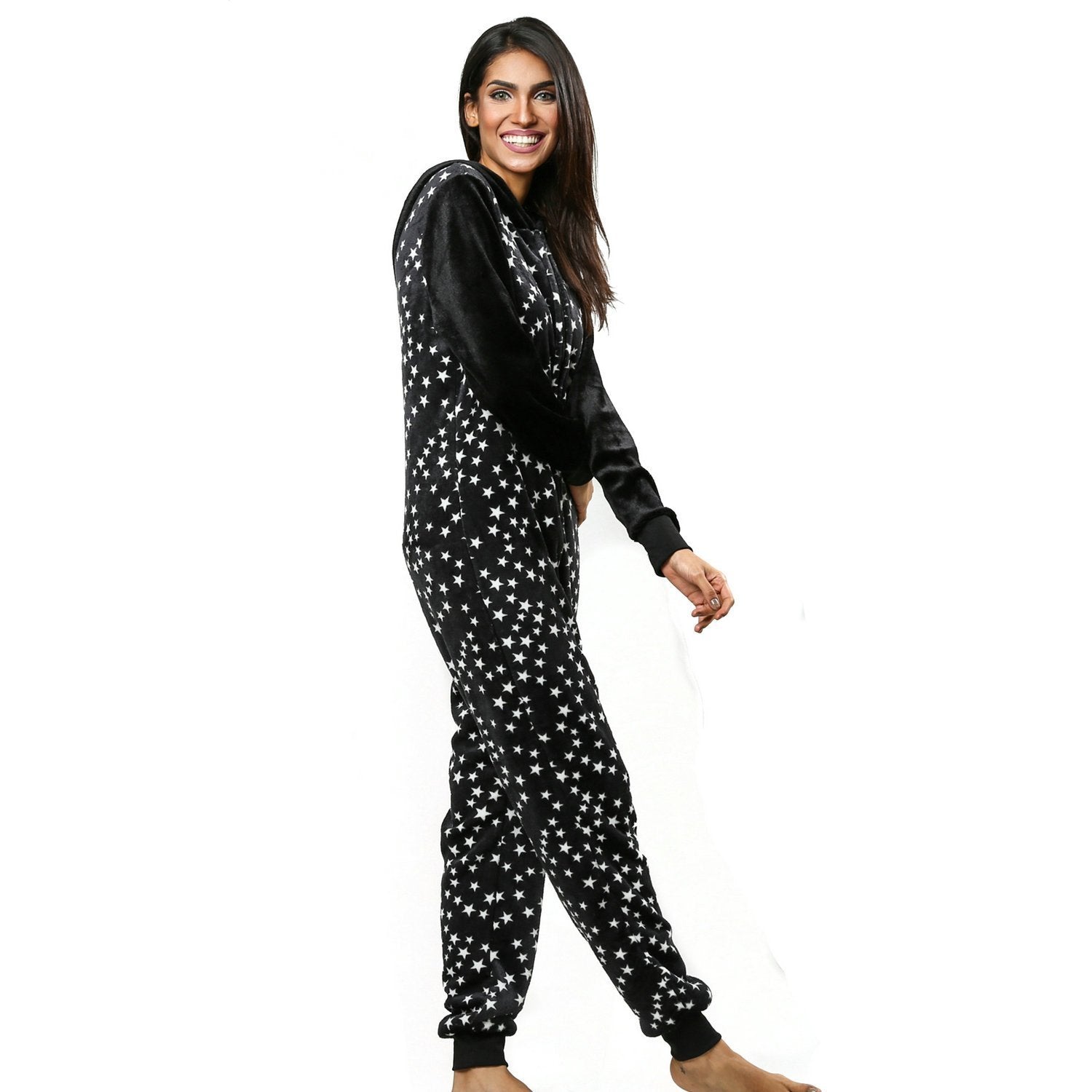 BuyWomen Star Print Hoodie Womens jumpsuits onesies Onesies Pajamas Sleepwear Now Cheaper With 3 - 5 Days Ship - PajamasBuy