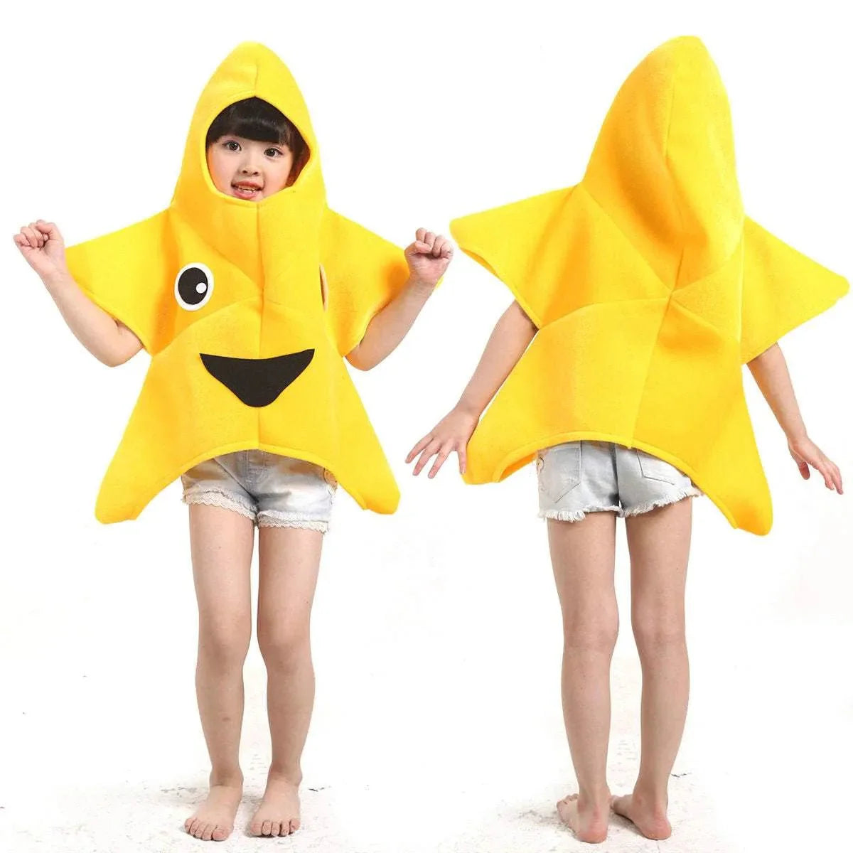 BuyYellow Star Smile Face Kigurumi Costume Kids Halloween Party Outfit Now Cheaper With 3 - 5 Days Ship - PajamasBuy