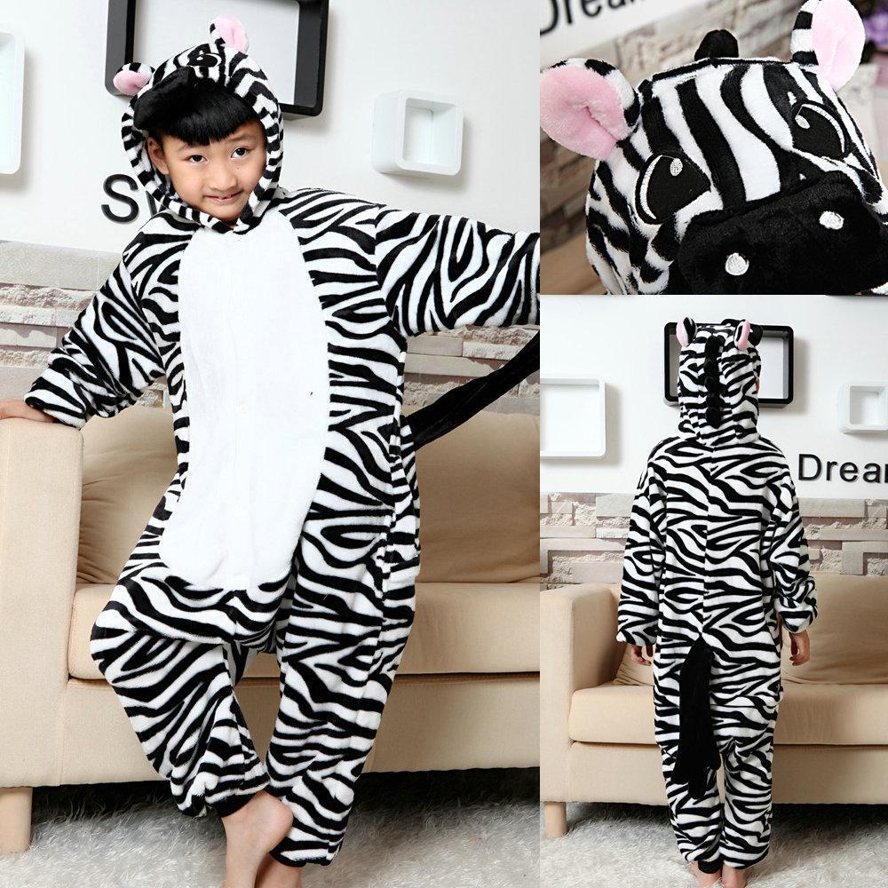 BuyZebra Kids Kigurumi Pajamas Animal Onesies Hoodie Costume Now Cheaper With 3 - 5 Days Ship - PajamasBuy